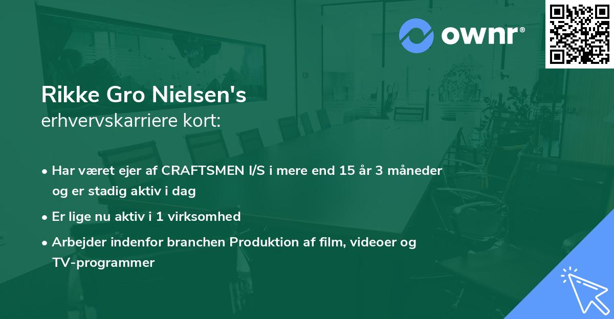 Rikke Gro Nielsen's erhvervskarriere kort