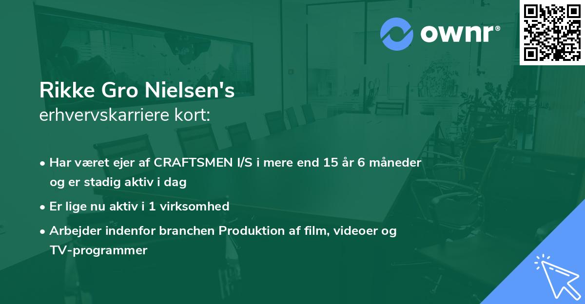 Rikke Gro Nielsen's erhvervskarriere kort