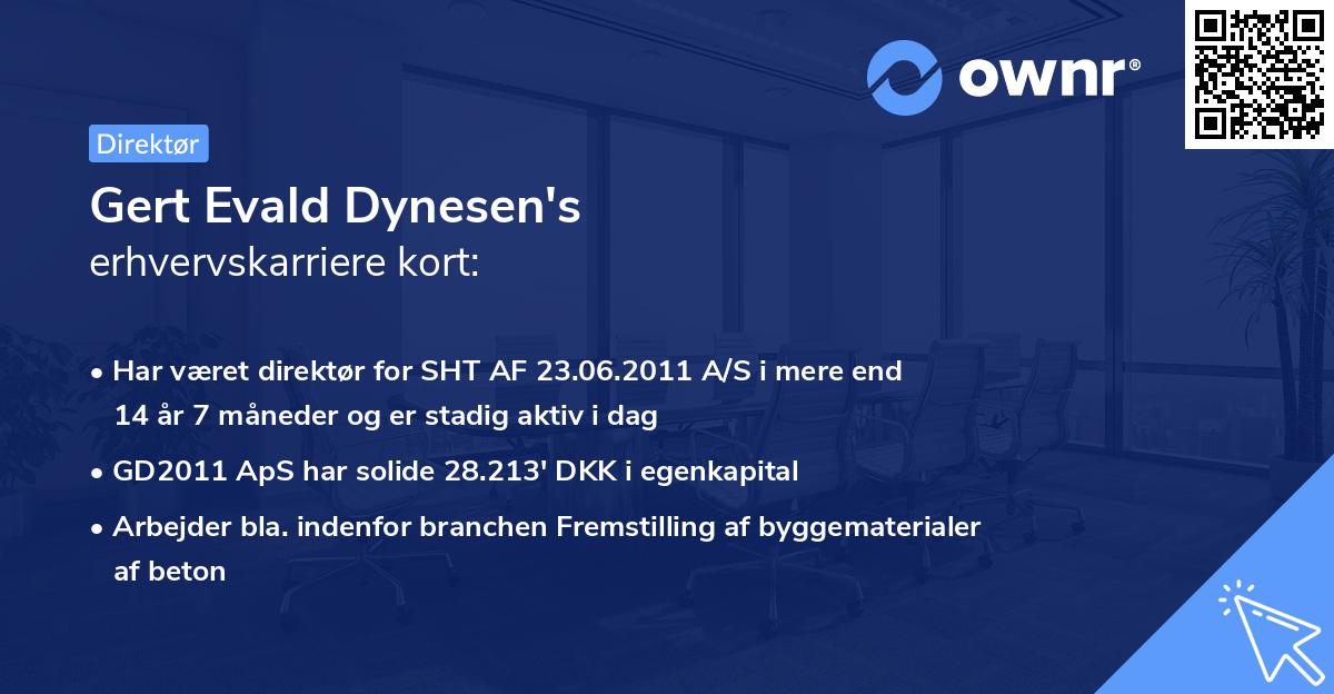Gert Evald Dynesen's erhvervskarriere kort