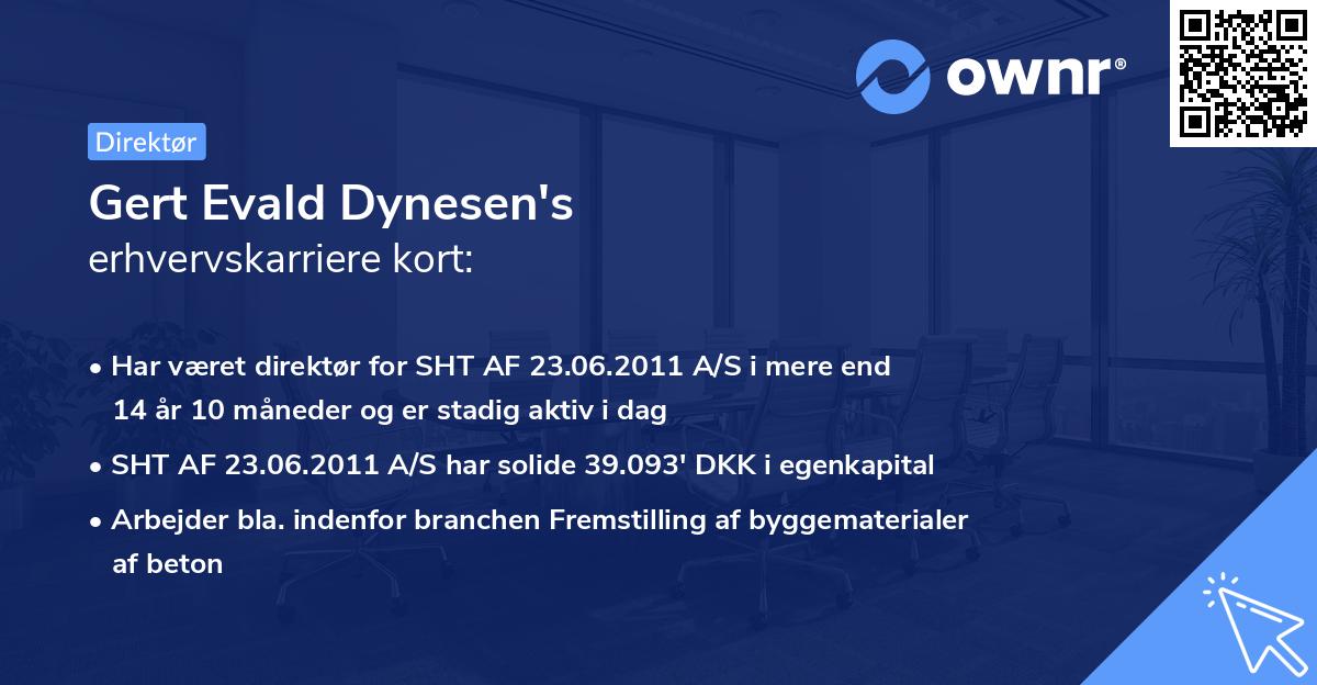 Gert Evald Dynesen's erhvervskarriere kort