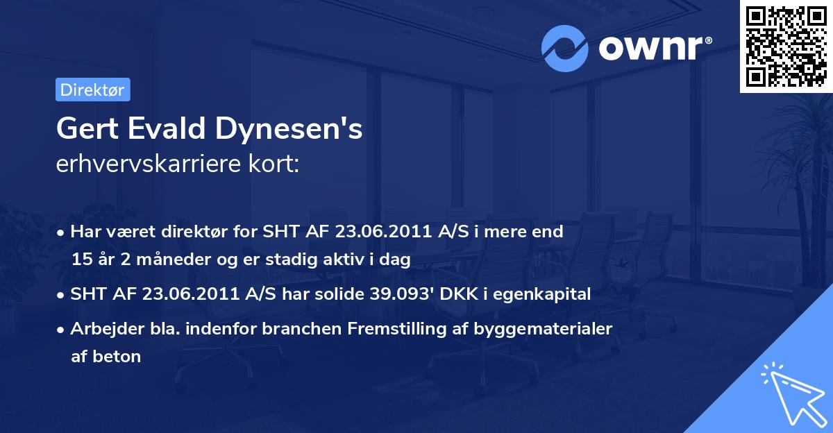 Gert Evald Dynesen's erhvervskarriere kort