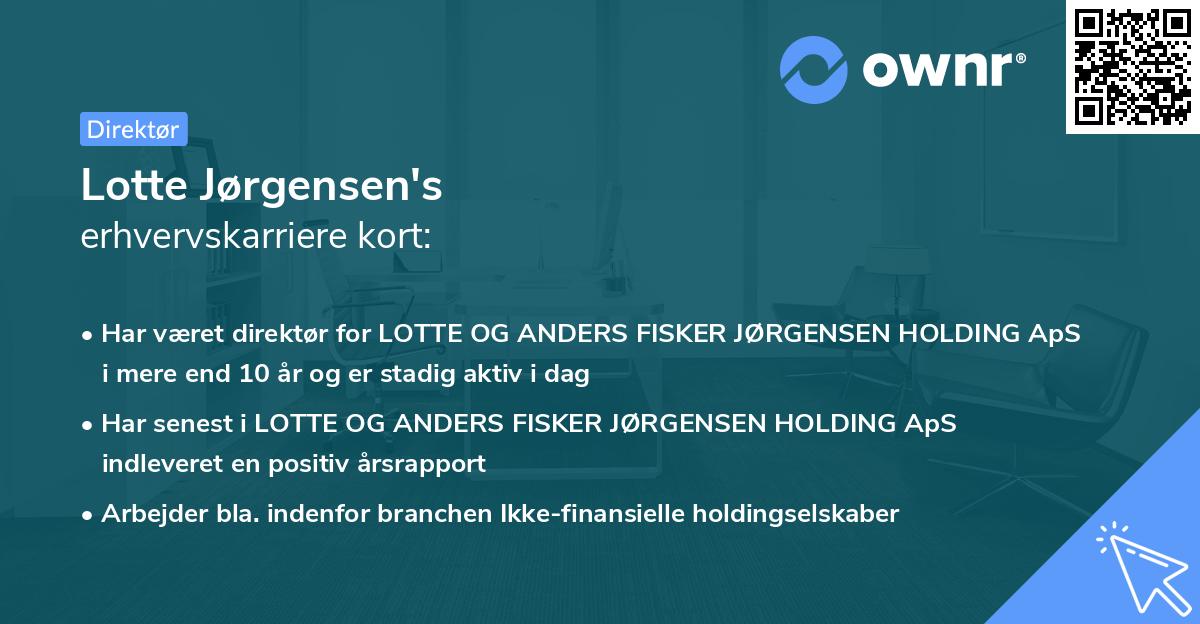 Lotte Jørgensen's erhvervskarriere kort