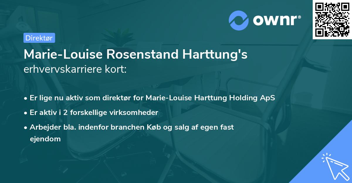 Marie-Louise Rosenstand Harttung's erhvervskarriere kort