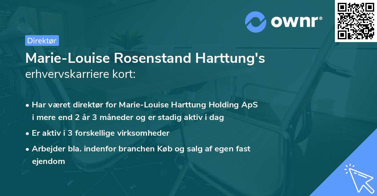 Marie-Louise Rosenstand Harttung's erhvervskarriere kort