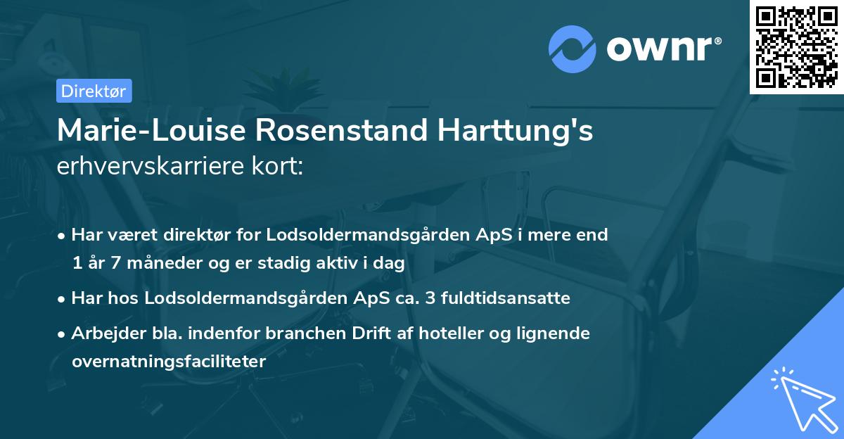 Marie-Louise Rosenstand Harttung's erhvervskarriere kort