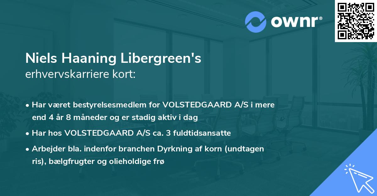 Niels Haaning Libergreen's erhvervskarriere kort