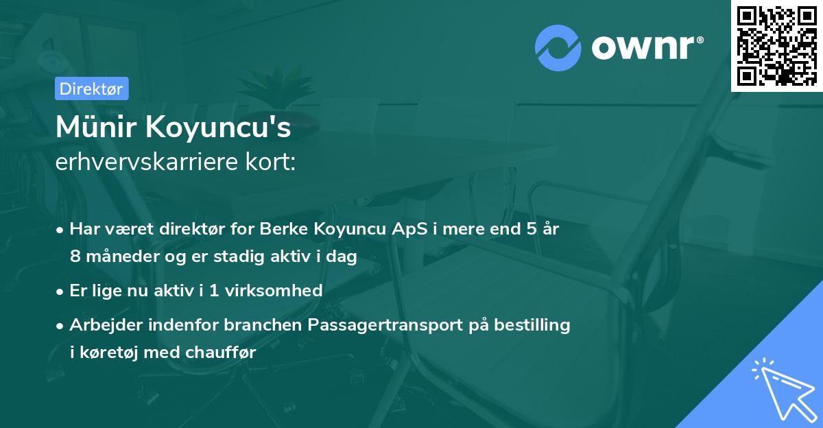 Münir Koyuncu's erhvervskarriere kort