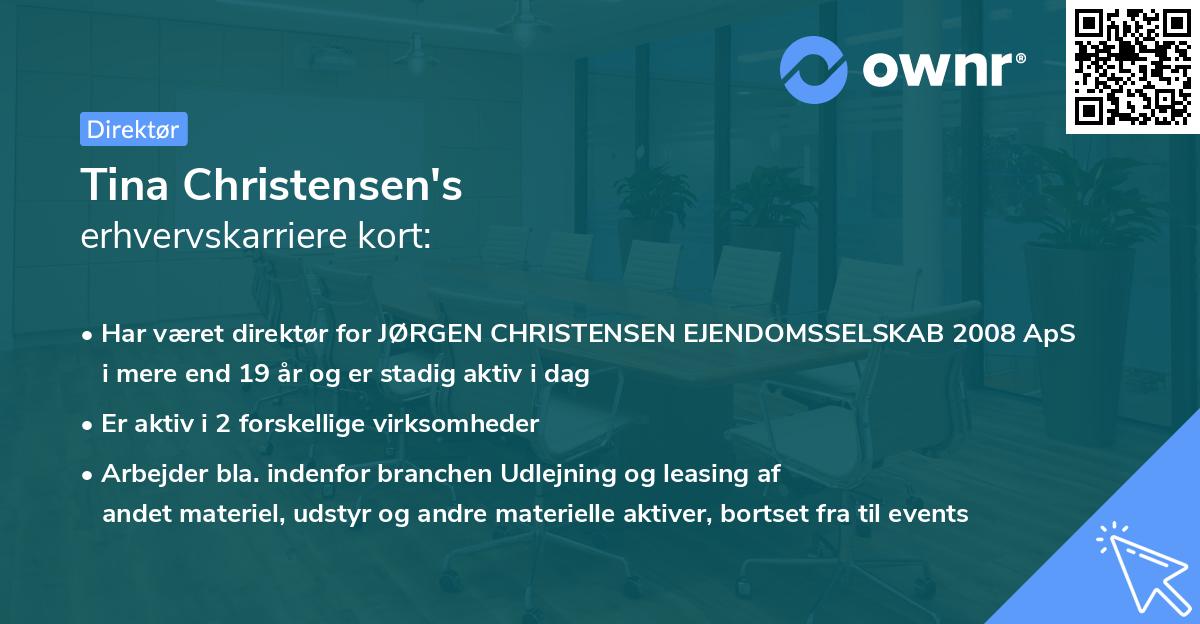 Tina Christensen's erhvervskarriere kort