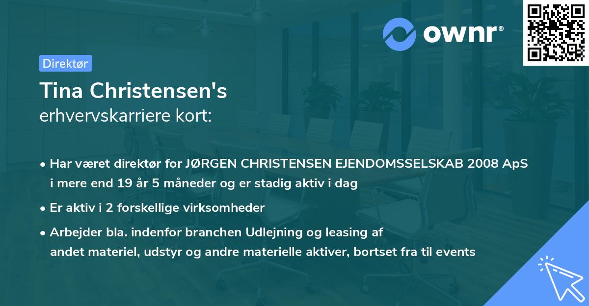 Tina Christensen's erhvervskarriere kort