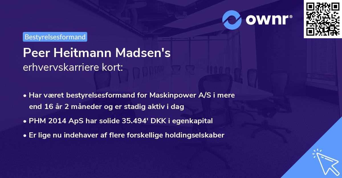 Peer Heitmann Madsen's erhvervskarriere kort