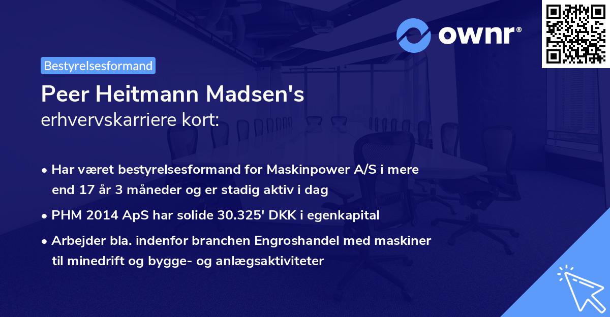 Peer Heitmann Madsen's erhvervskarriere kort