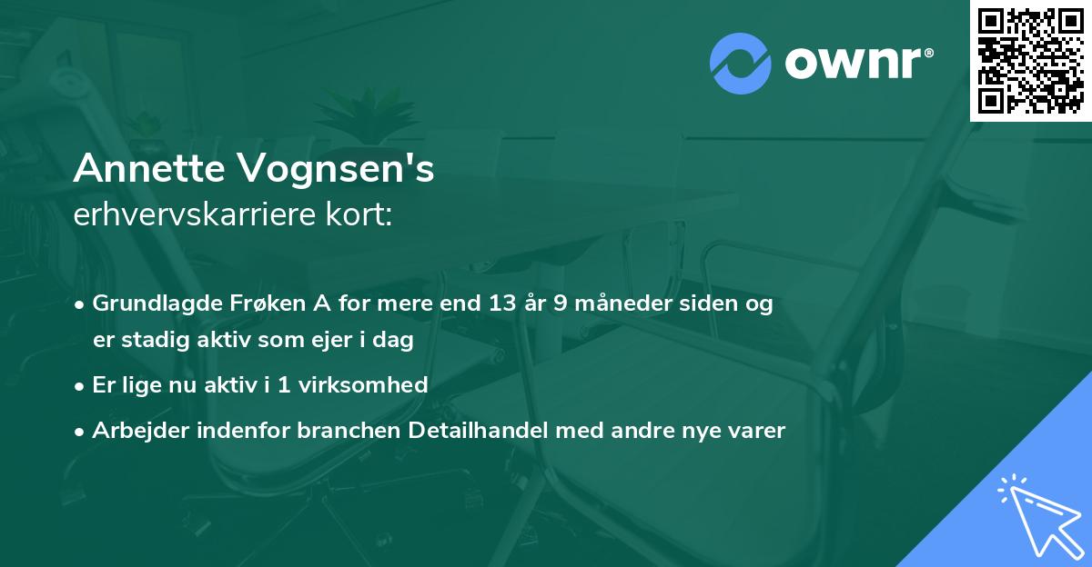 Annette Vognsen's erhvervskarriere kort