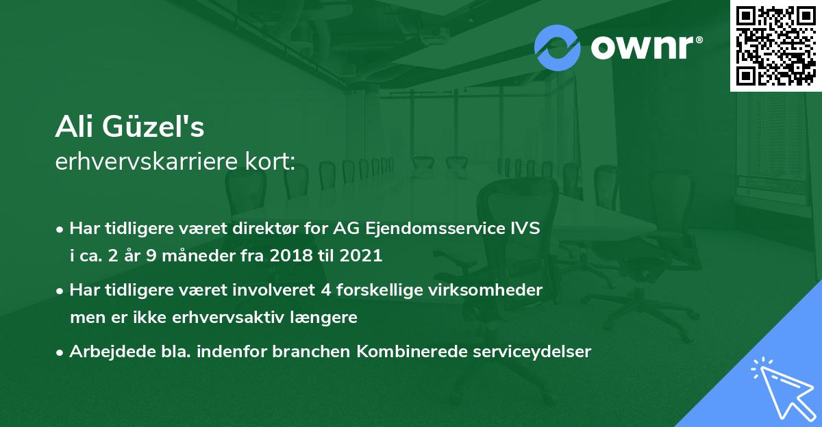 Ali Güzel's erhvervskarriere kort