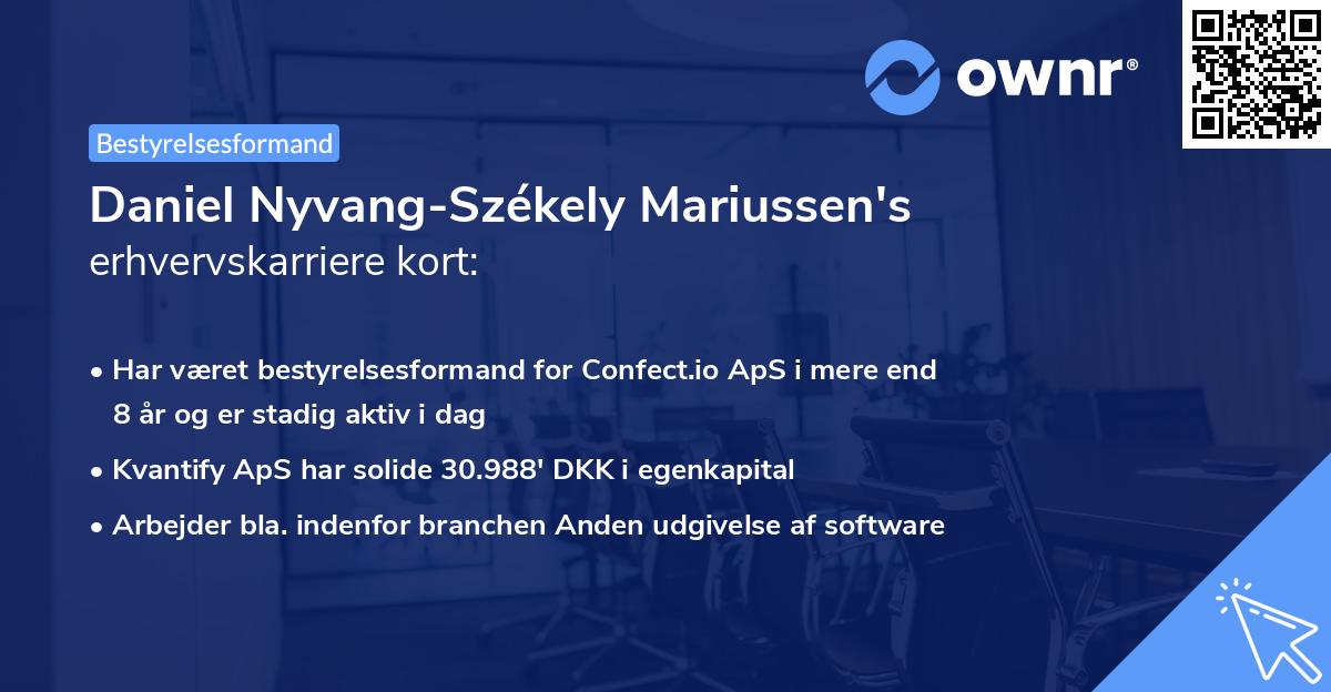 Daniel Nyvang-Székely Mariussen's erhvervskarriere kort