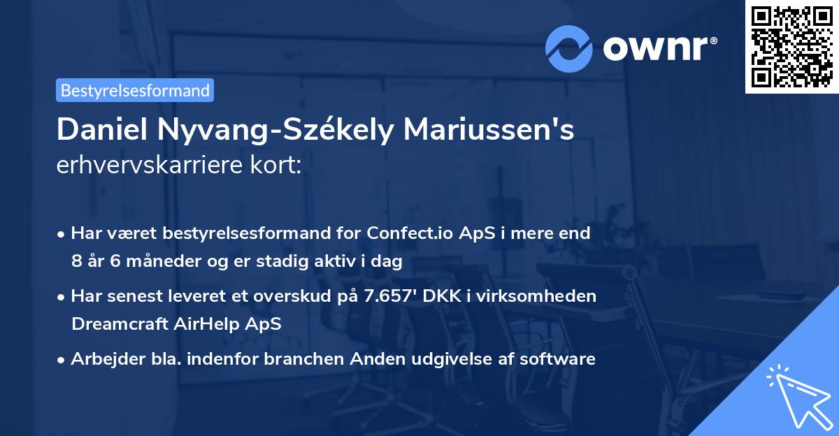 Daniel Nyvang-Székely Mariussen's erhvervskarriere kort
