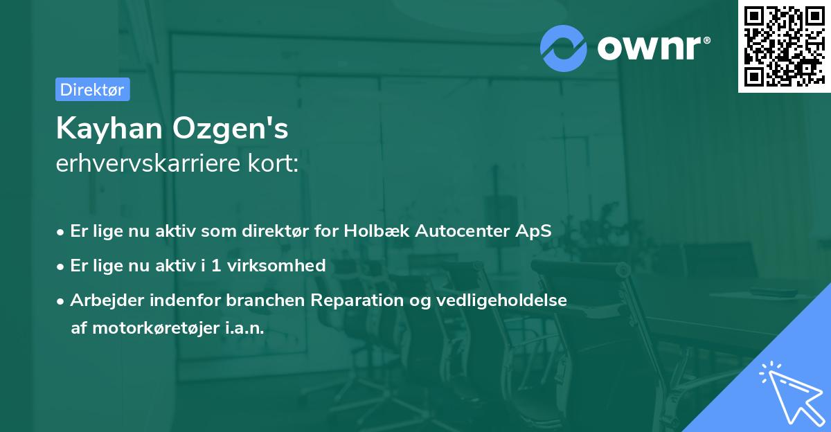 Kayhan Ozgen's erhvervskarriere kort
