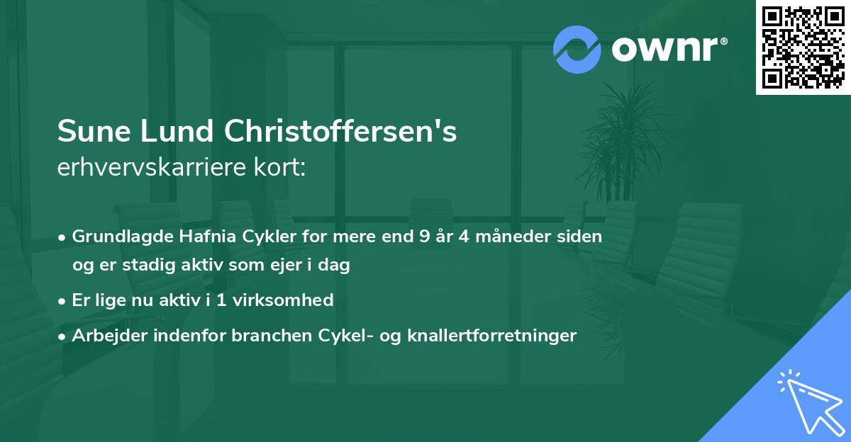 Sune Lund Christoffersen's erhvervskarriere kort