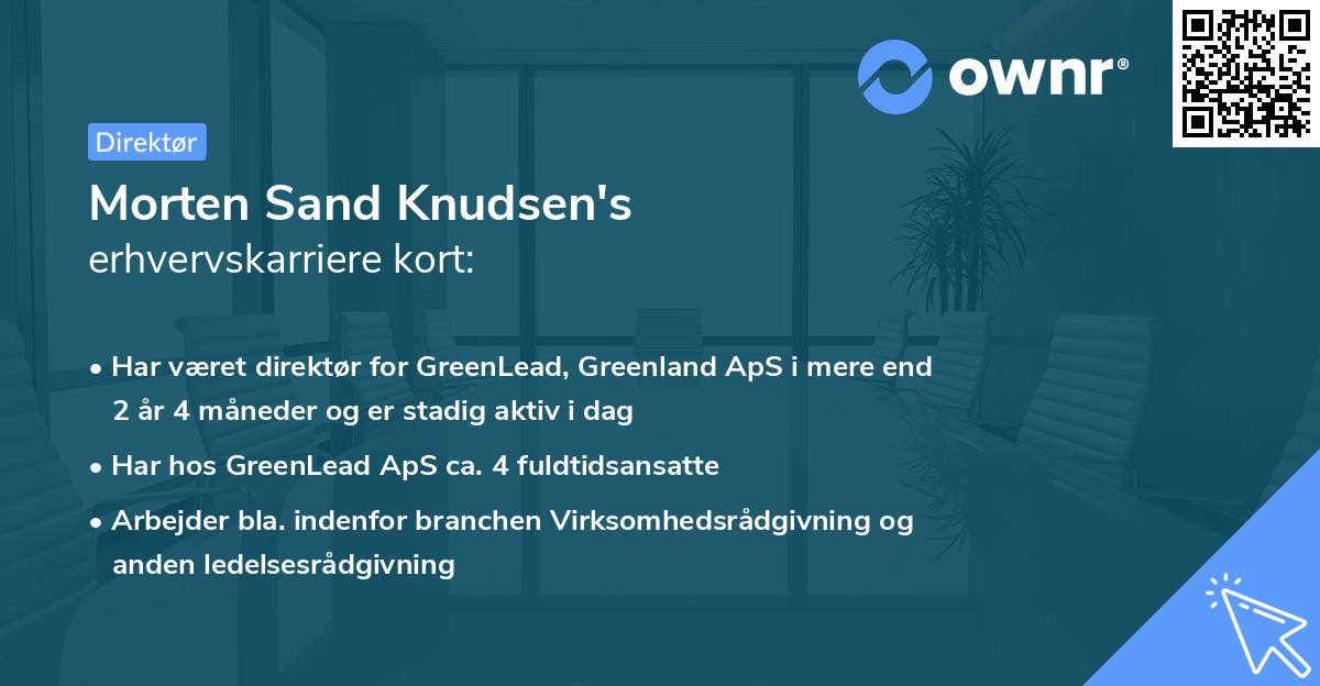 Morten Sand Knudsen's erhvervskarriere kort