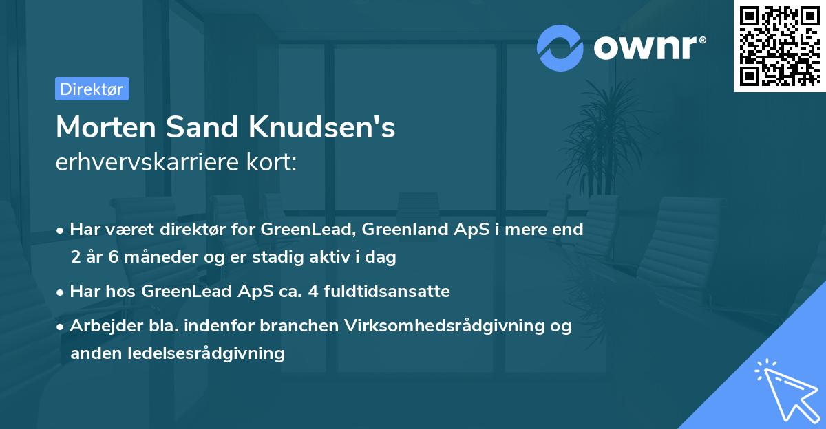 Morten Sand Knudsen's erhvervskarriere kort