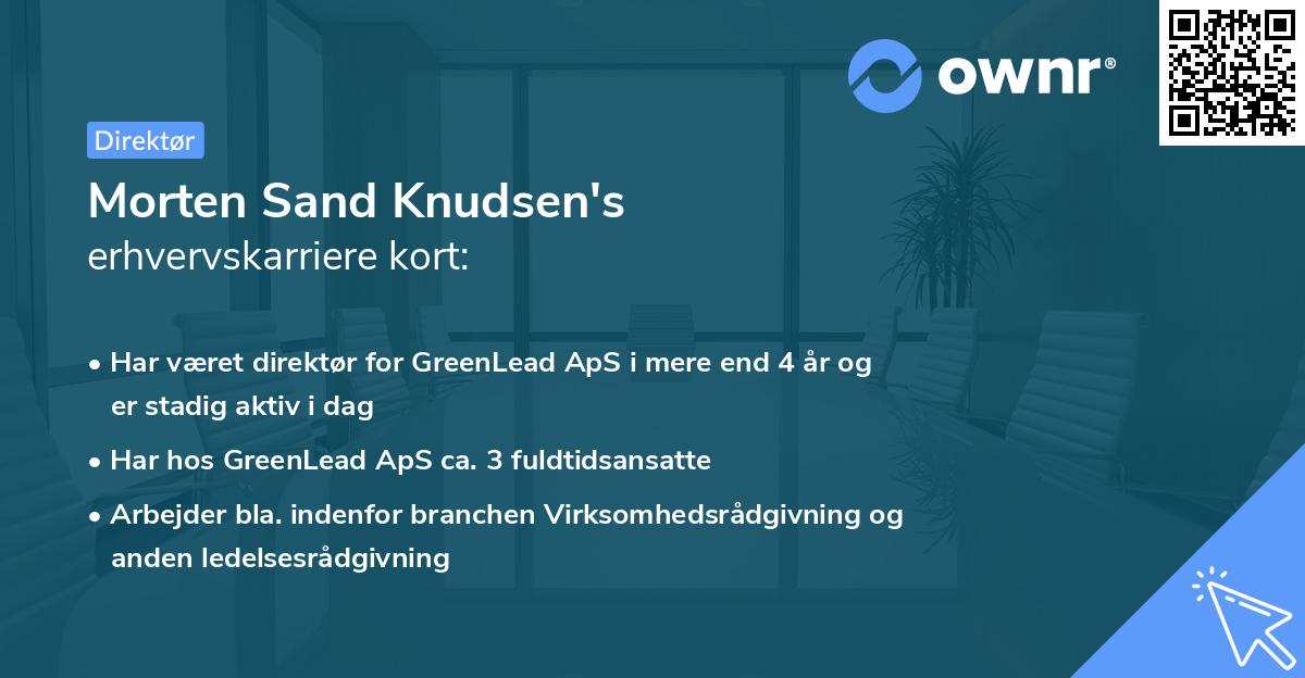 Morten Sand Knudsen's erhvervskarriere kort