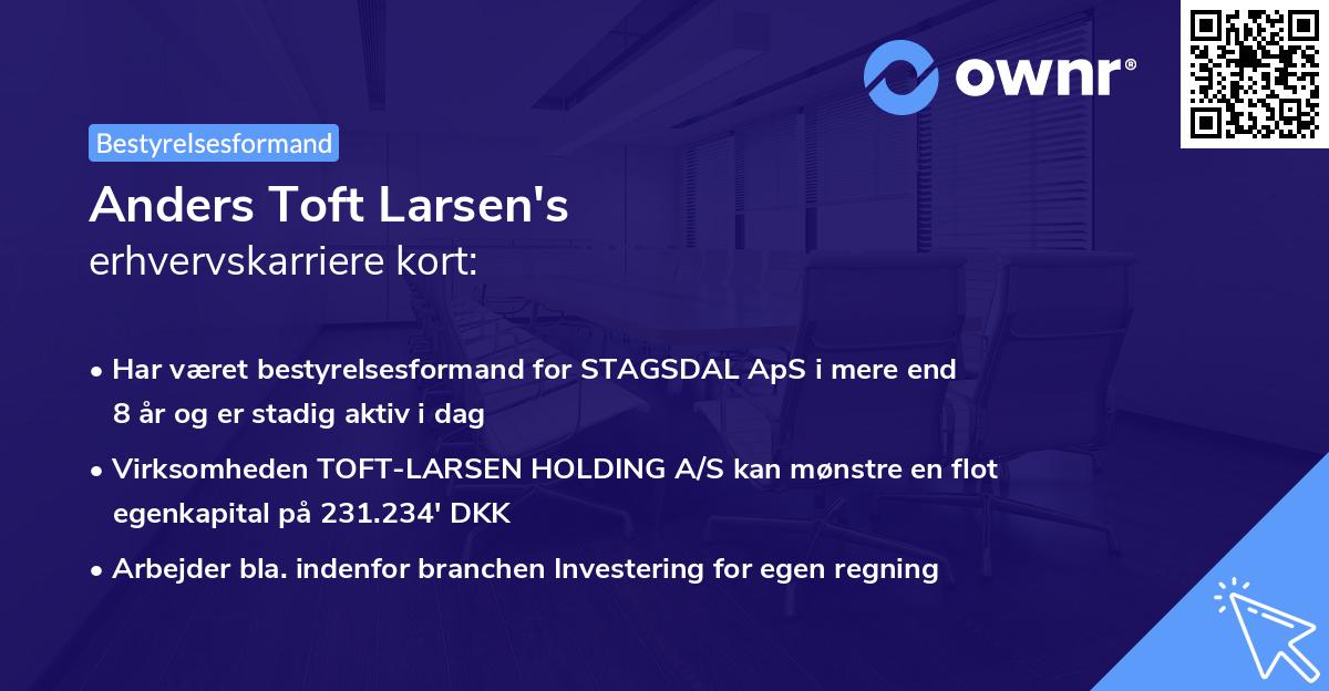 Anders Toft Larsen's erhvervskarriere kort
