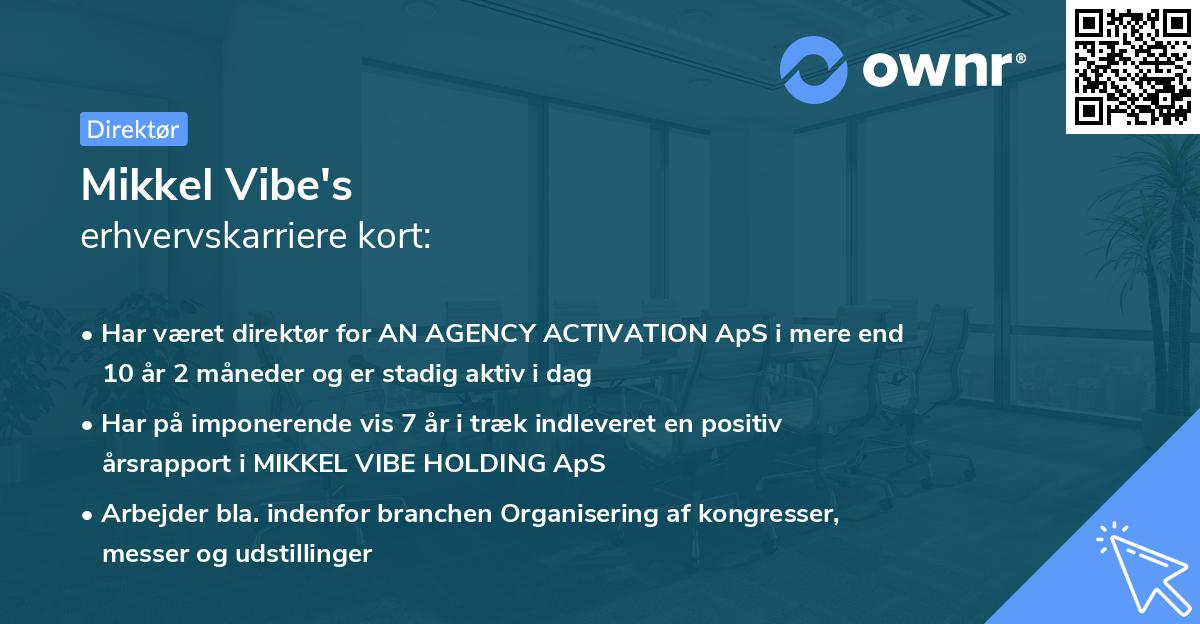 Mikkel Vibe's erhvervskarriere kort