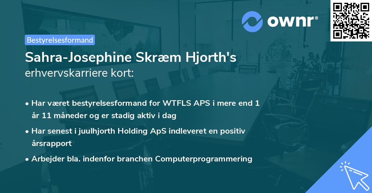 Sahra-Josephine Skræm Hjorth's erhvervskarriere kort