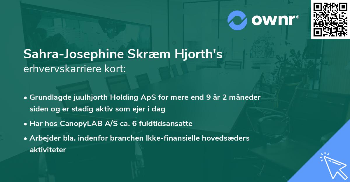 Sahra-Josephine Skræm Hjorth's erhvervskarriere kort