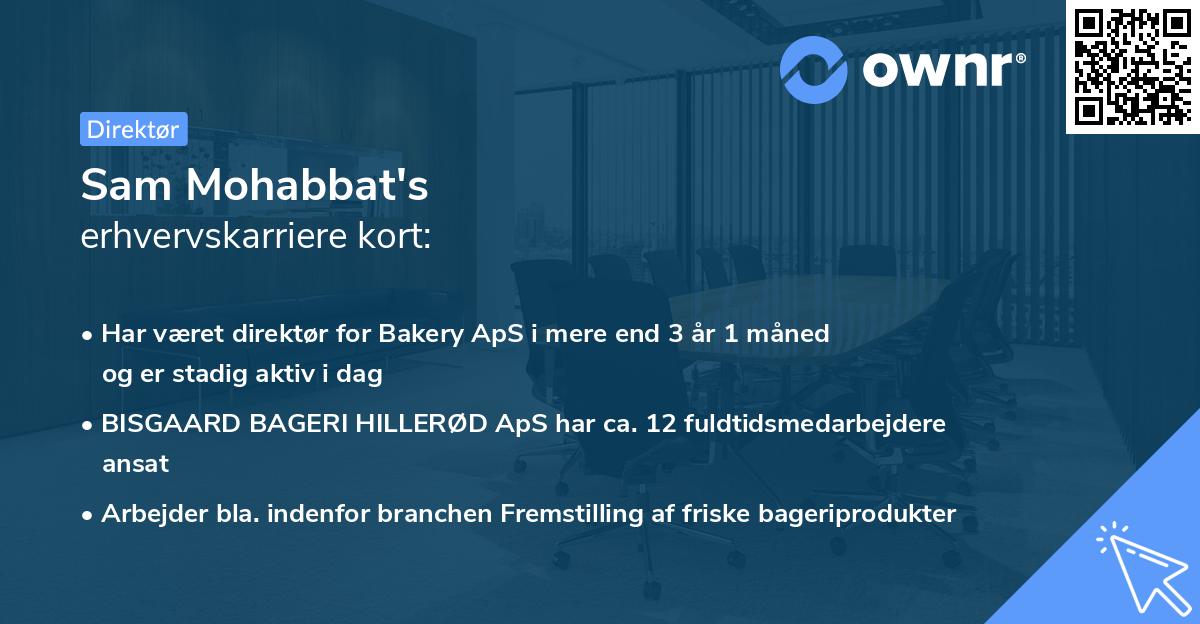 Sam Mohabbat's erhvervskarriere kort