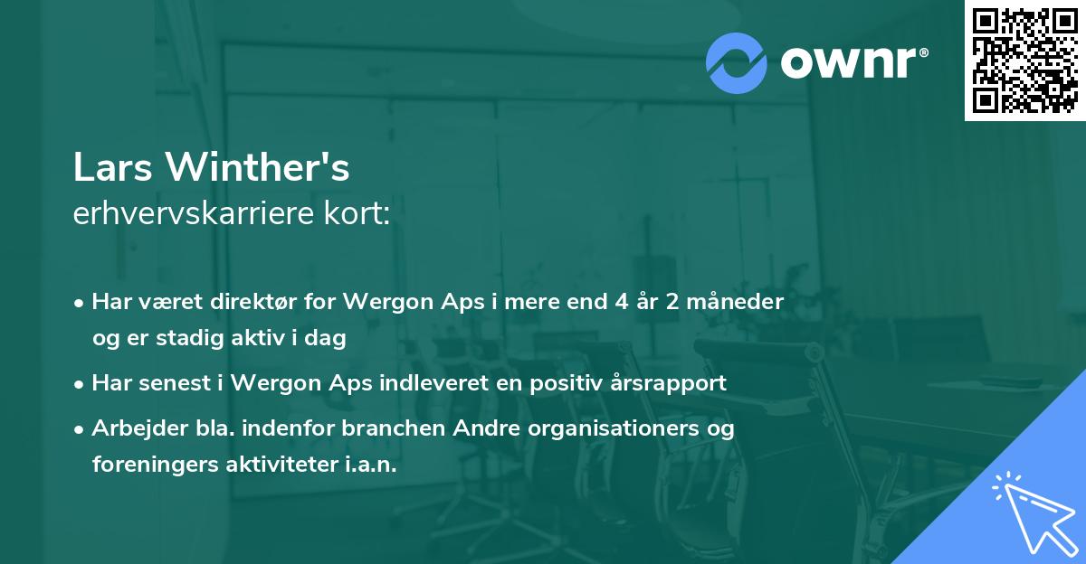 Lars Winther's erhvervskarriere kort