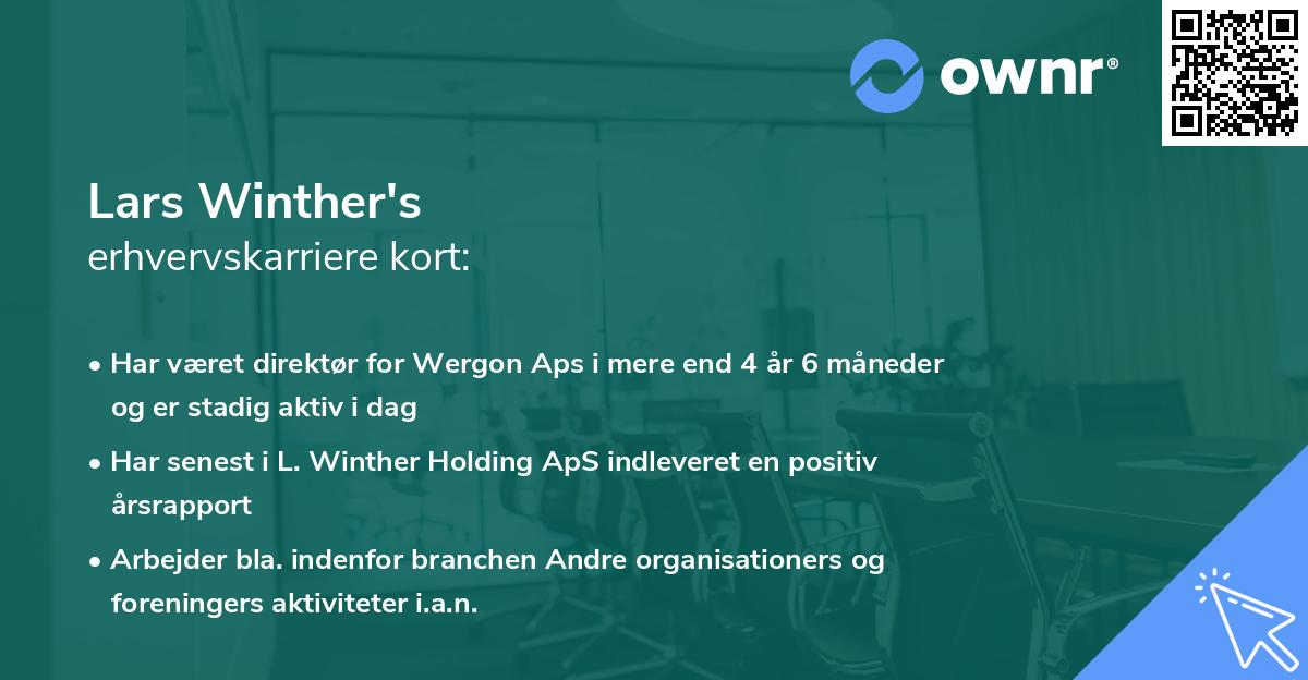 Lars Winther's erhvervskarriere kort