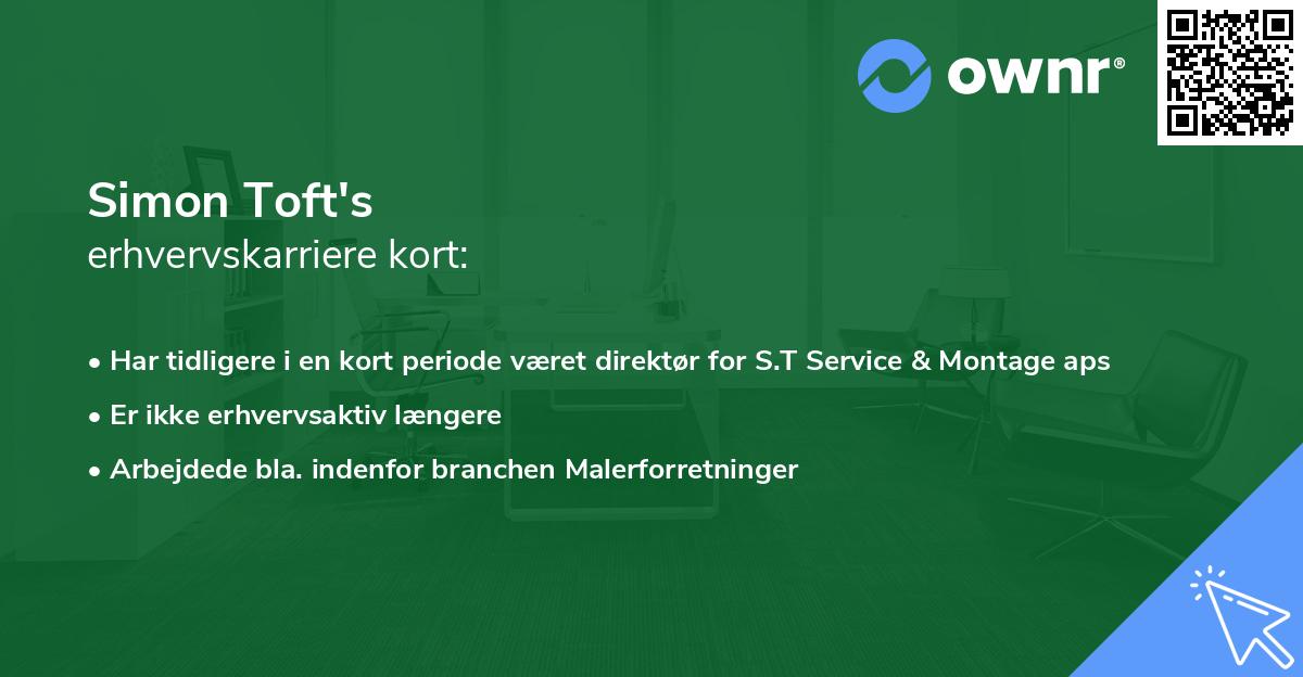 Simon Toft's erhvervskarriere kort