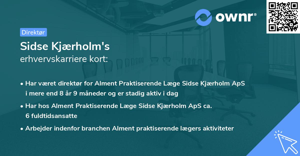 Sidse Kjærholm's erhvervskarriere kort