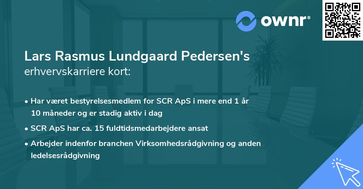 Lars Rasmus Lundgaard Pedersen's erhvervskarriere kort