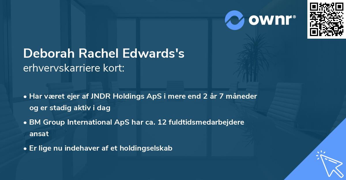 Deborah Rachel Edwards's erhvervskarriere kort