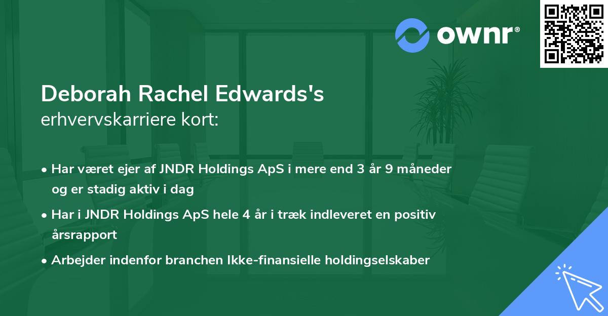 Deborah Rachel Edwards's erhvervskarriere kort