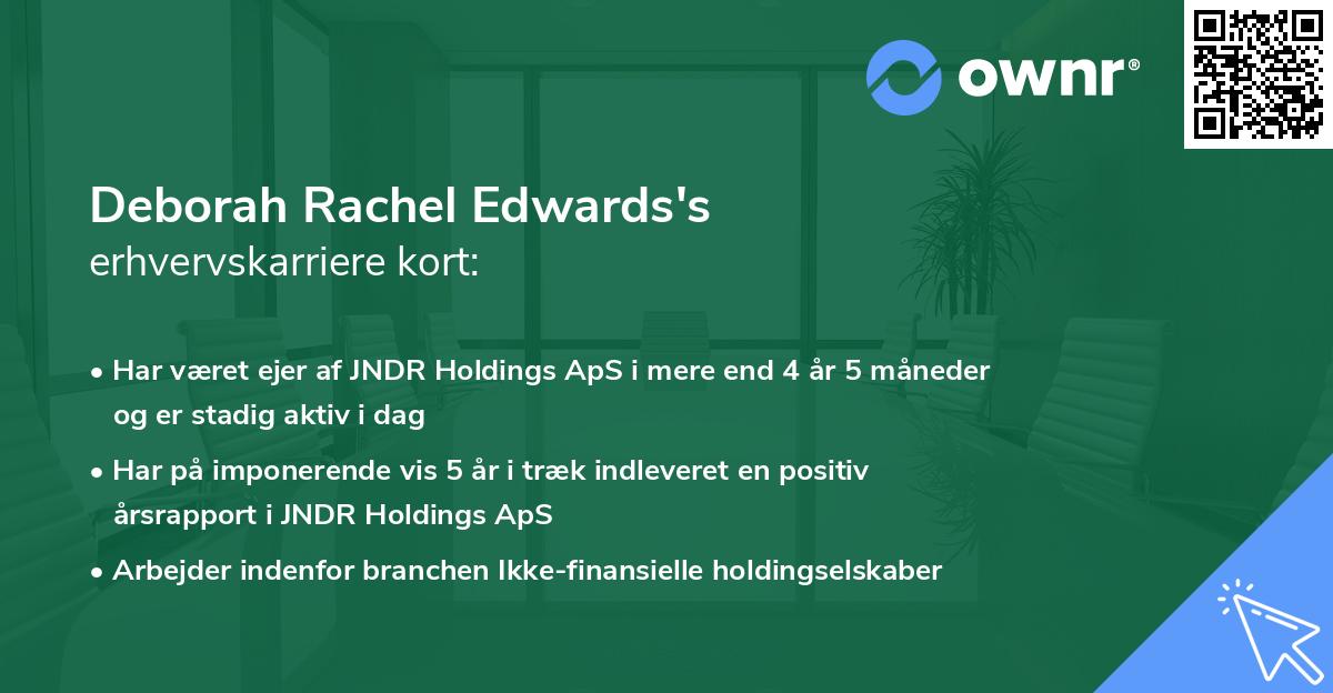 Deborah Rachel Edwards's erhvervskarriere kort