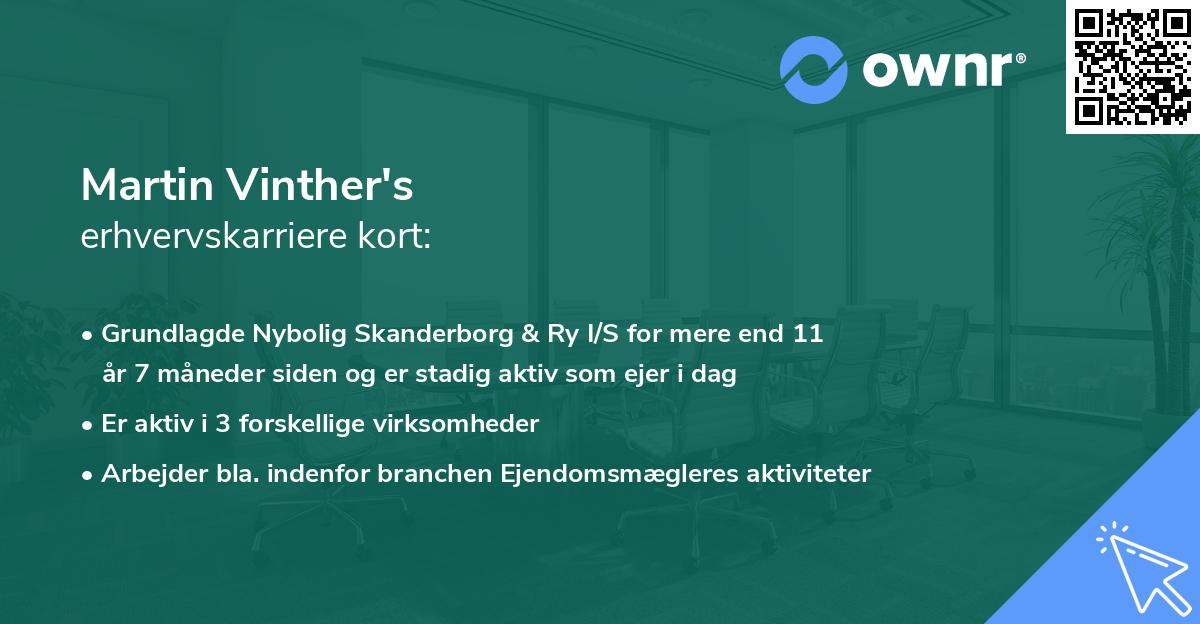 Martin Vinther's erhvervskarriere kort