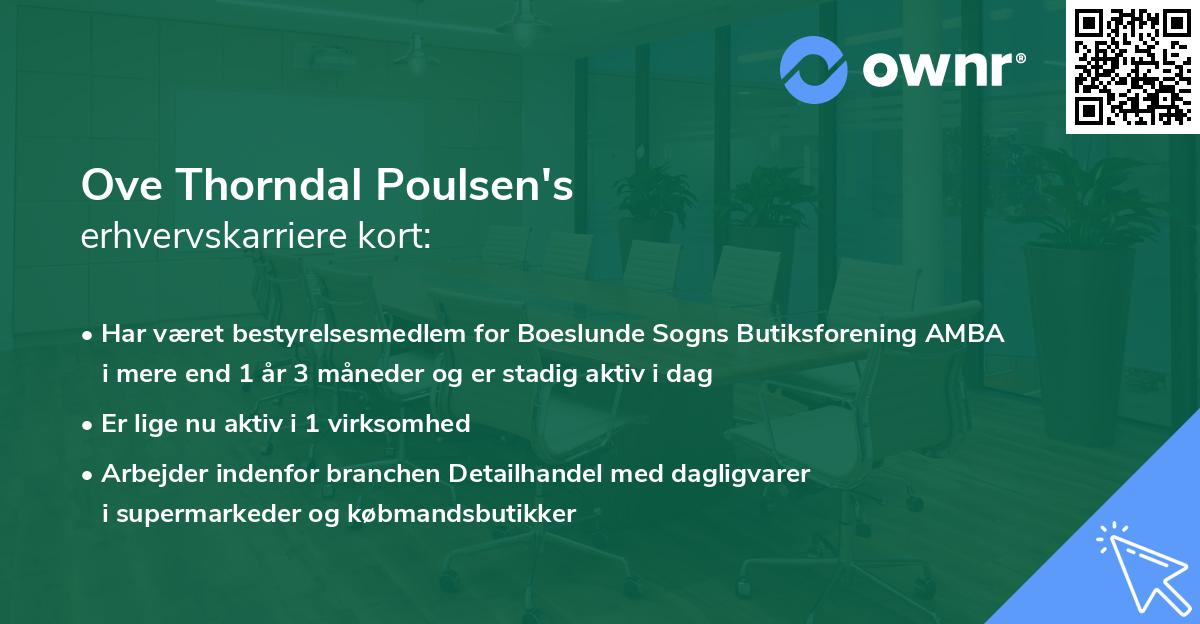 Ove Thorndal Poulsen's erhvervskarriere kort