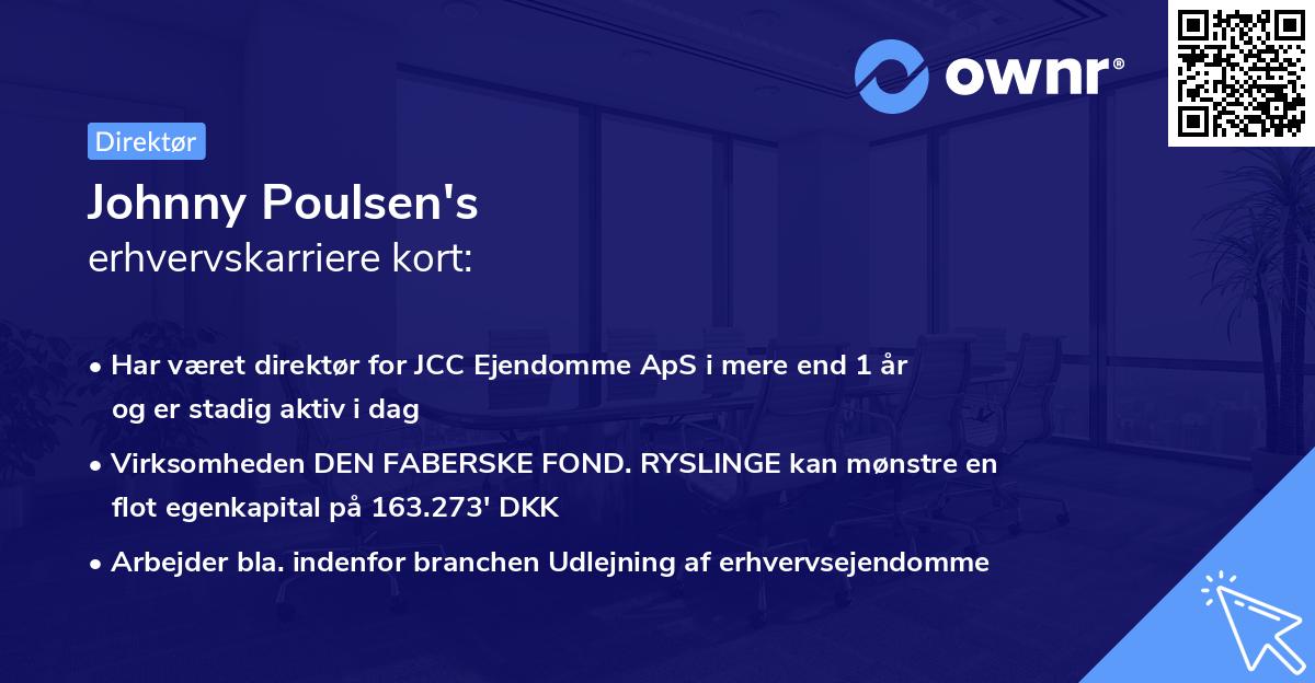Johnny Poulsen's erhvervskarriere kort