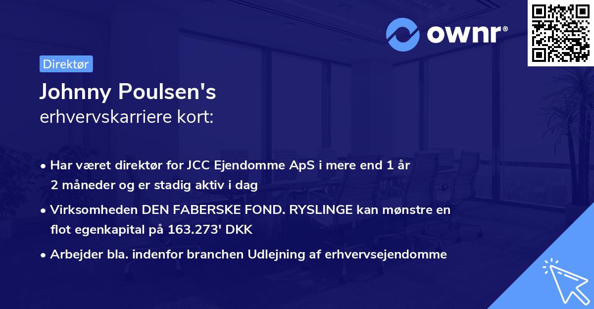 Johnny Poulsen's erhvervskarriere kort