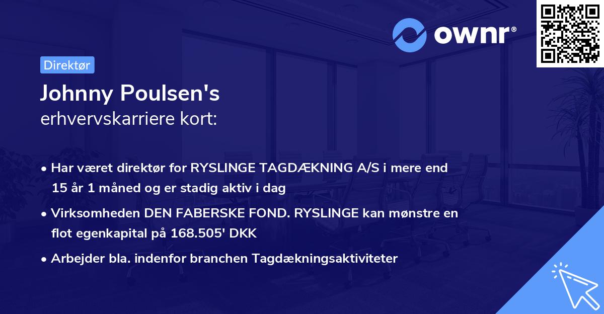 Johnny Poulsen's erhvervskarriere kort