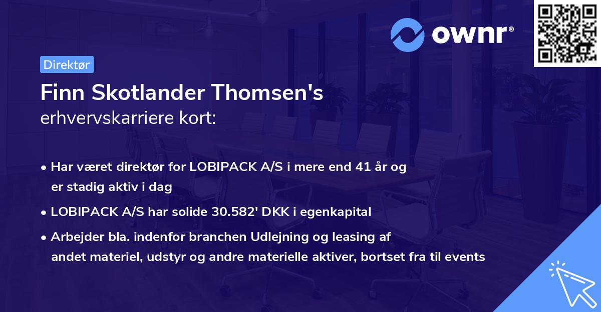 Finn Skotlander Thomsen's erhvervskarriere kort