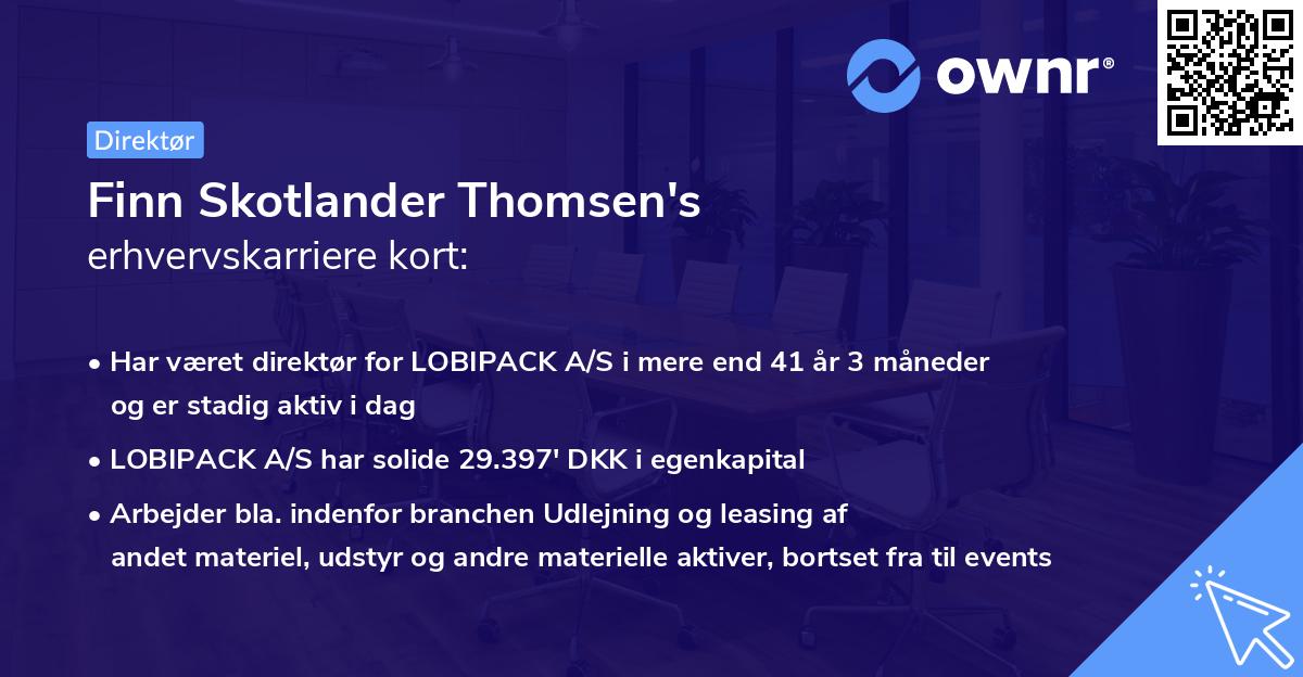 Finn Skotlander Thomsen's erhvervskarriere kort