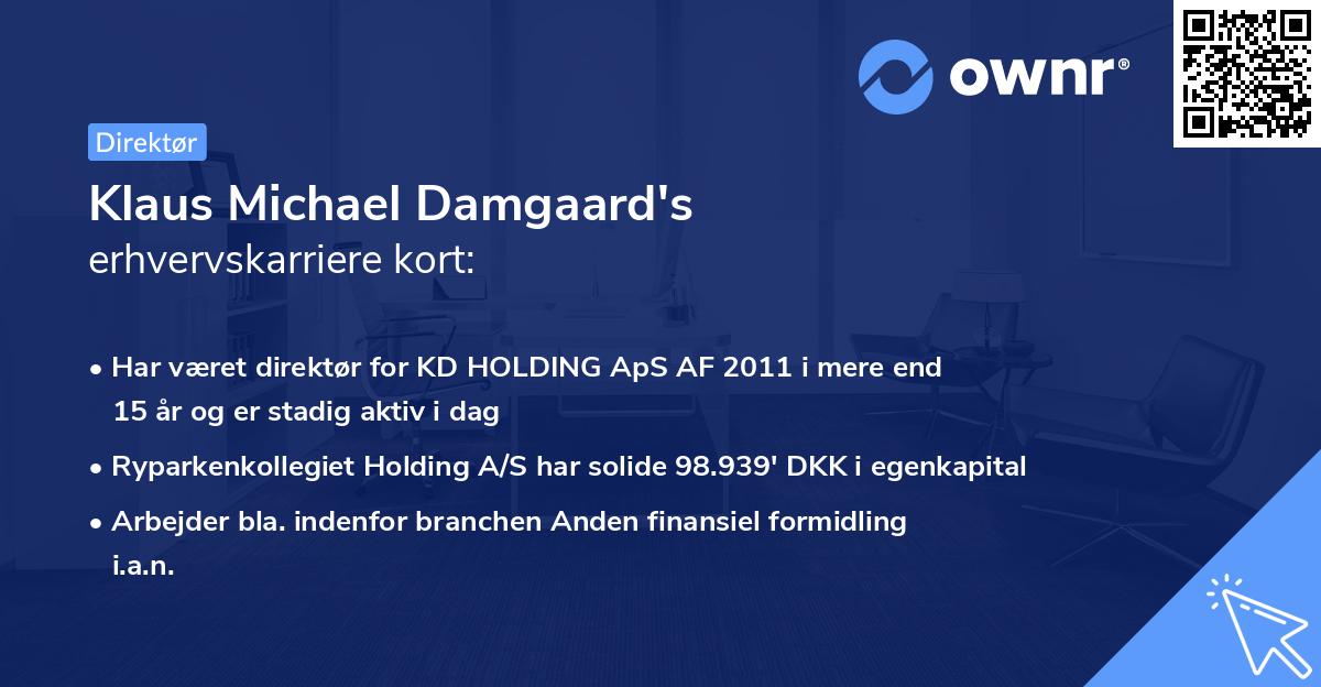 Klaus Michael Damgaard's erhvervskarriere kort