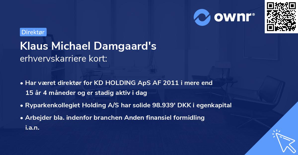 Klaus Michael Damgaard's erhvervskarriere kort