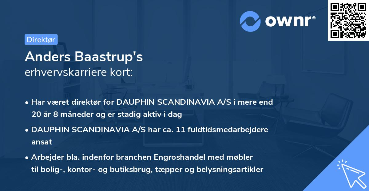 Anders Baastrup's erhvervskarriere kort