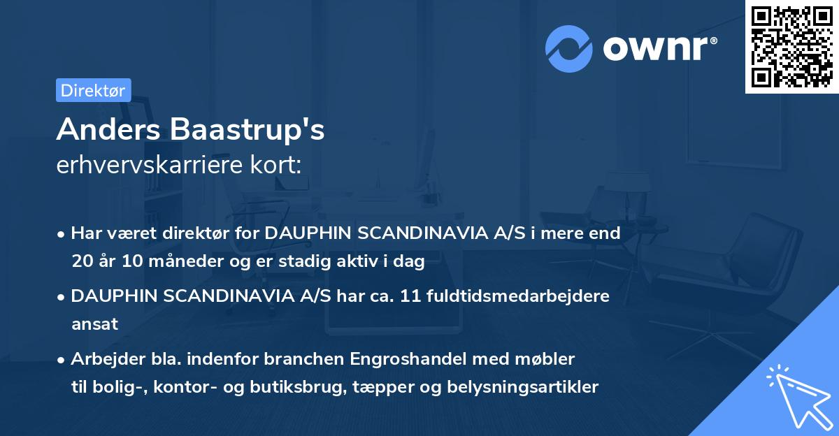 Anders Baastrup's erhvervskarriere kort