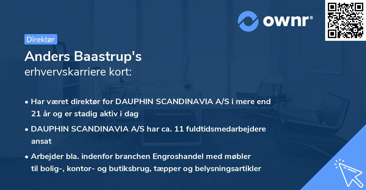 Anders Baastrup's erhvervskarriere kort