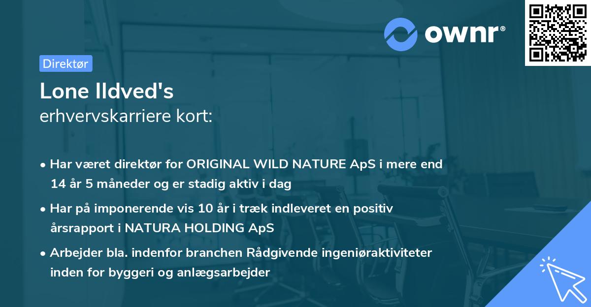 Lone Ildved's erhvervskarriere kort